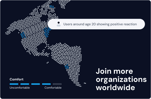 promotional graphic featuring a stylized map of the Americas and user engagement data.